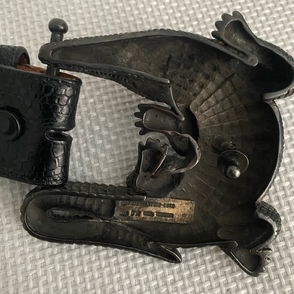 Barry Kieselstein Cord Large Sterling Silver Alligator  Buckle & Belt - Picture 2 of 8